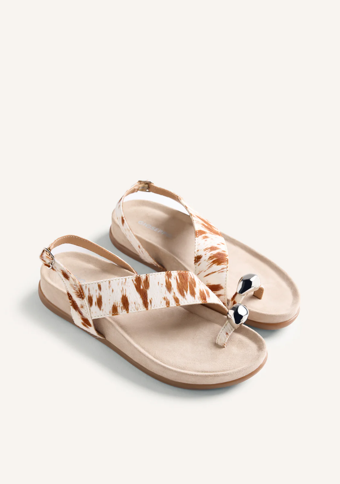 ANIMAL PRINT LEATHER JEWEL SANDALS CHACAS - Image 2