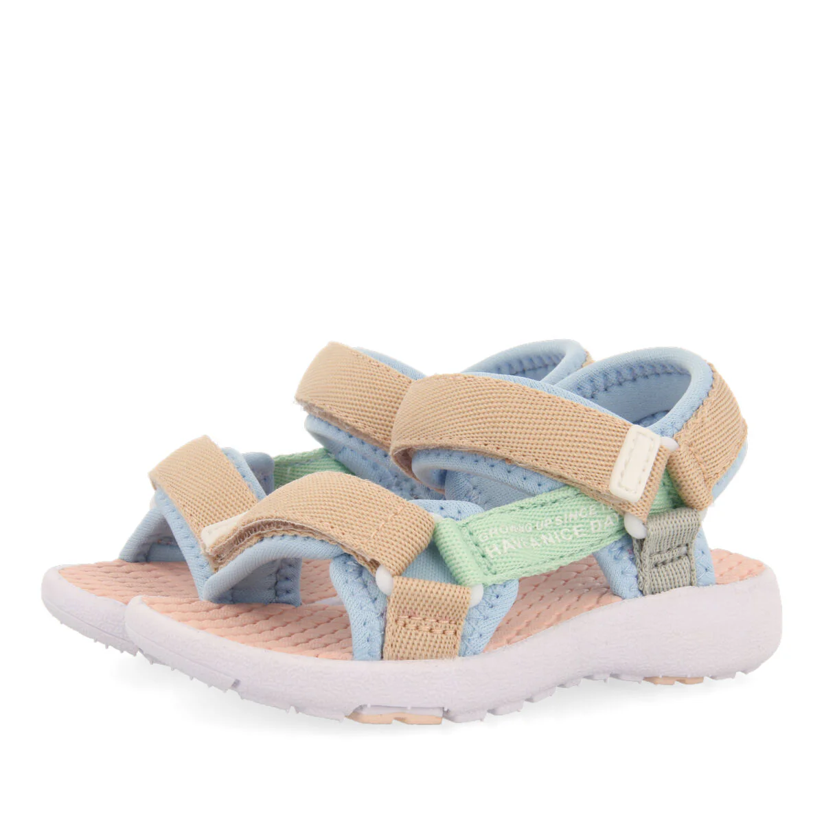 Rochedo babies turquoise sports sandals with multicoloured ties - Image 2