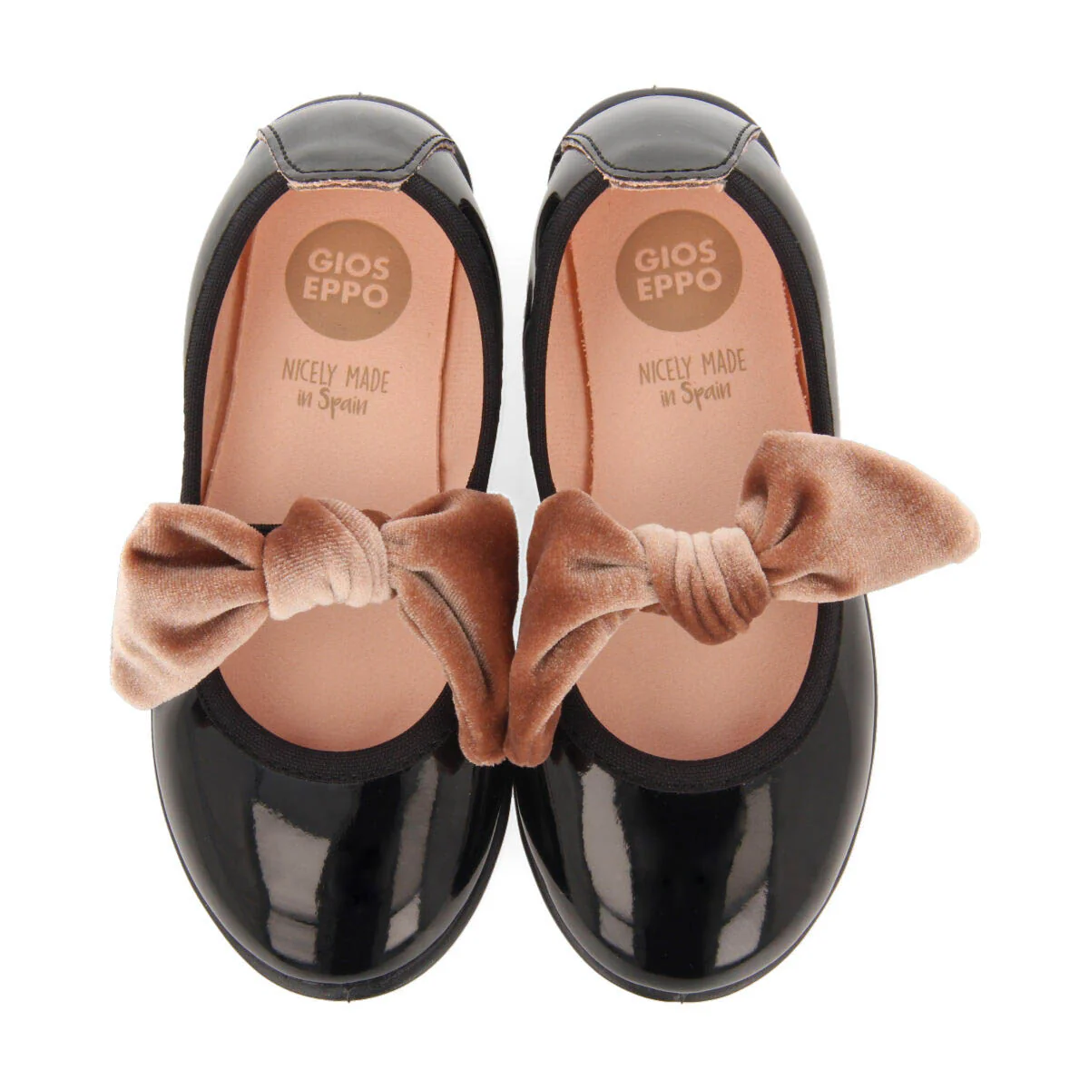 Rothes girls' black patent ballet flats with a detachable bow - Image 4