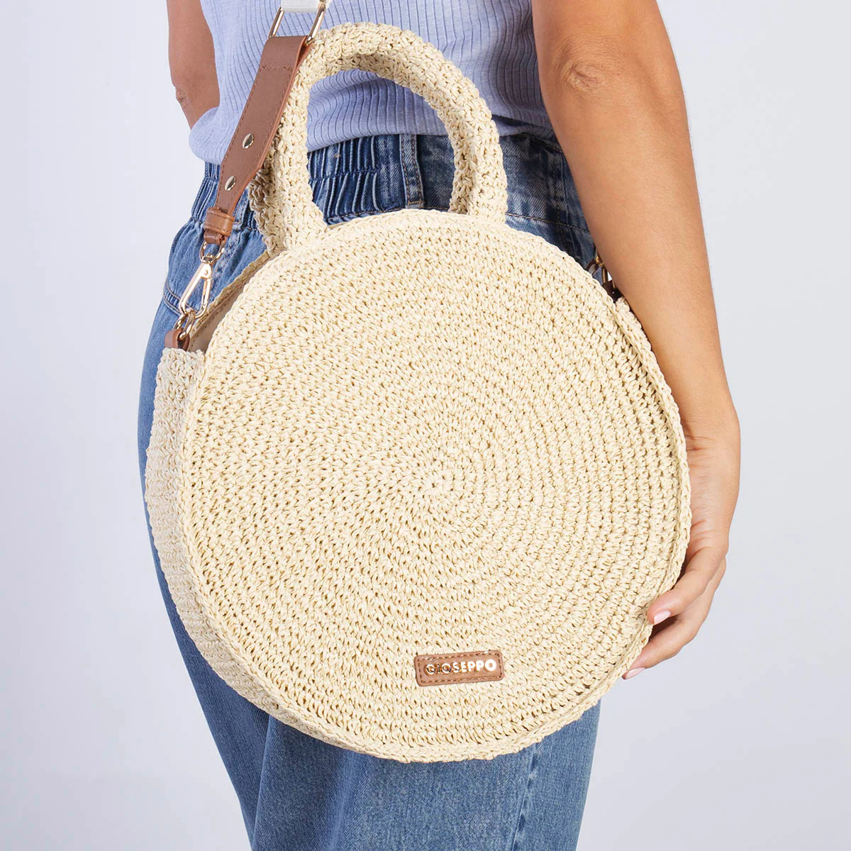 ROUND NATURAL COLOR BRAIDED MIMS BASKET - Image 2