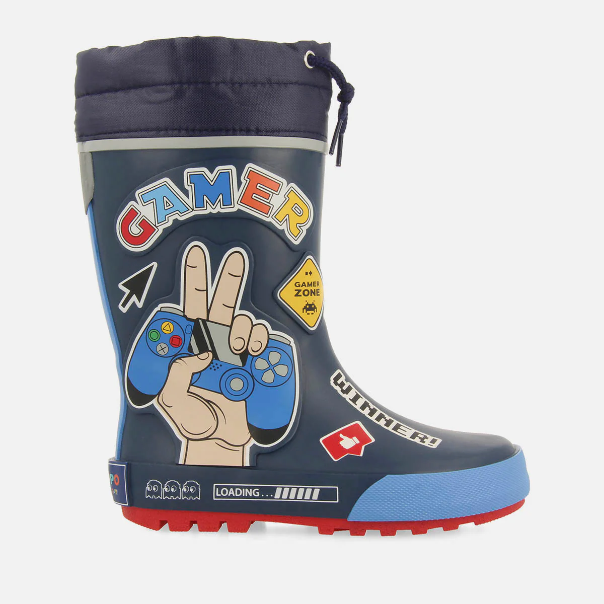 RUBBER BOOTS WITH PRINTED GAMER PATCHES BUSSENDE