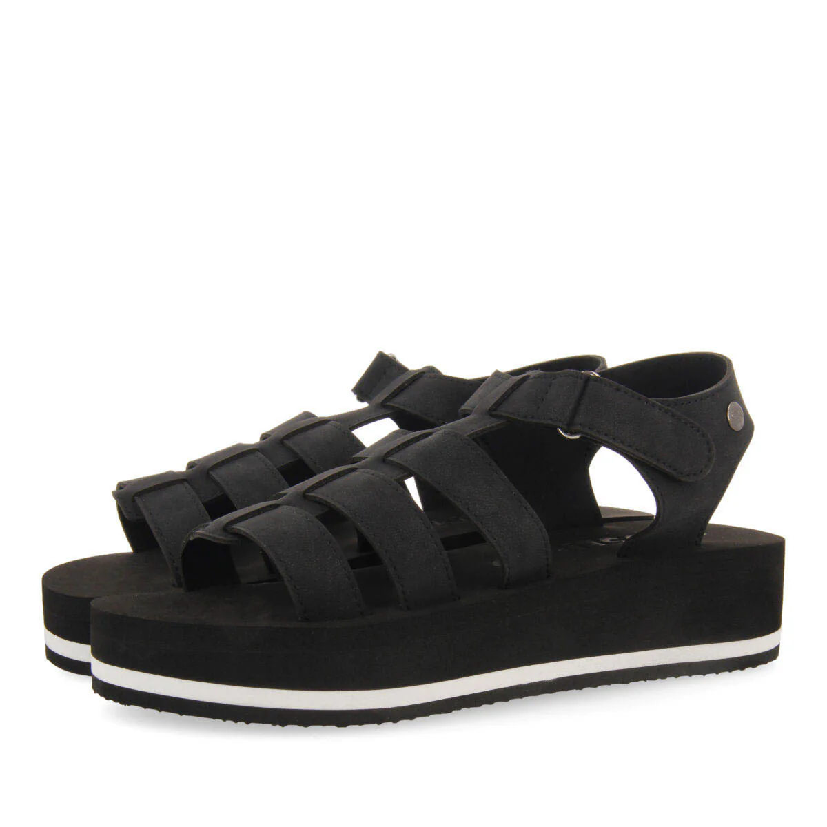 Ruch women's black multi-strap sandals with eva soles - Image 2