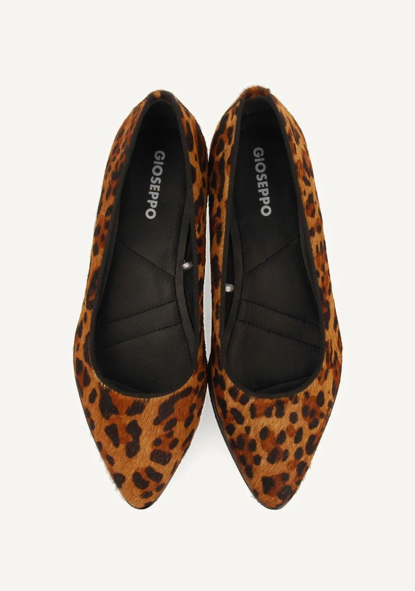 Ruka women's leopard-print leather ballet flats with thick track soles - Image 3