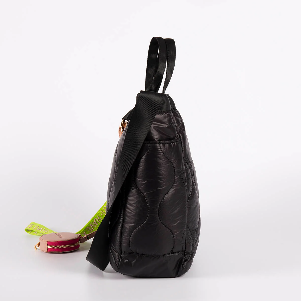 Sabara women's black cushioned shopper bag with accessories - Image 6