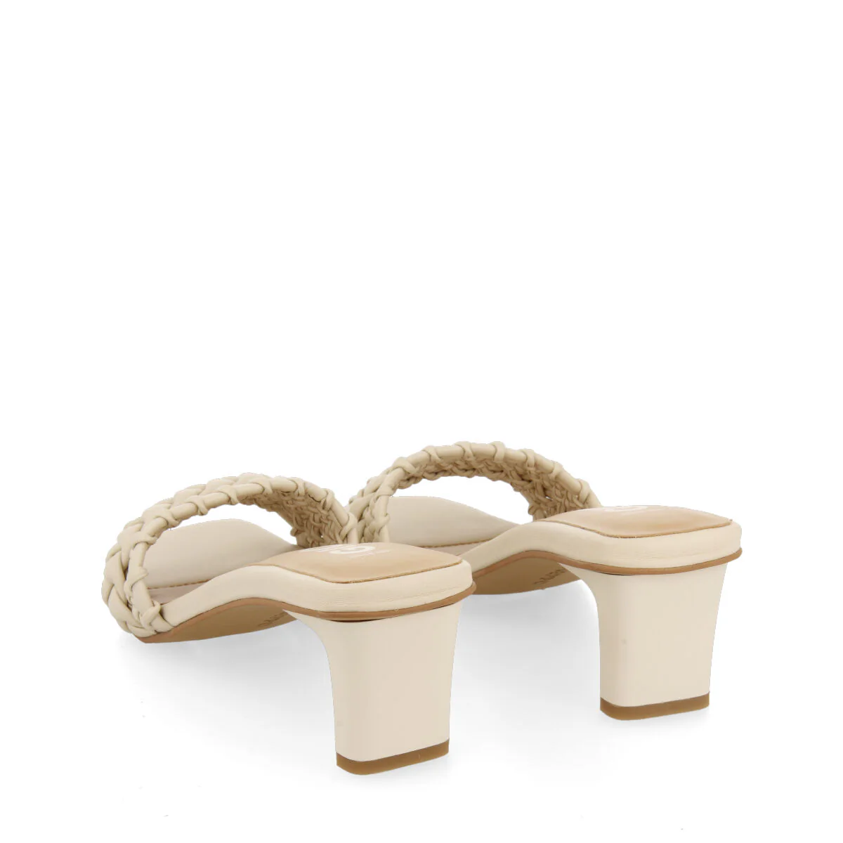 Saboga women's off-white sandals with heels and braided vamps - Image 4