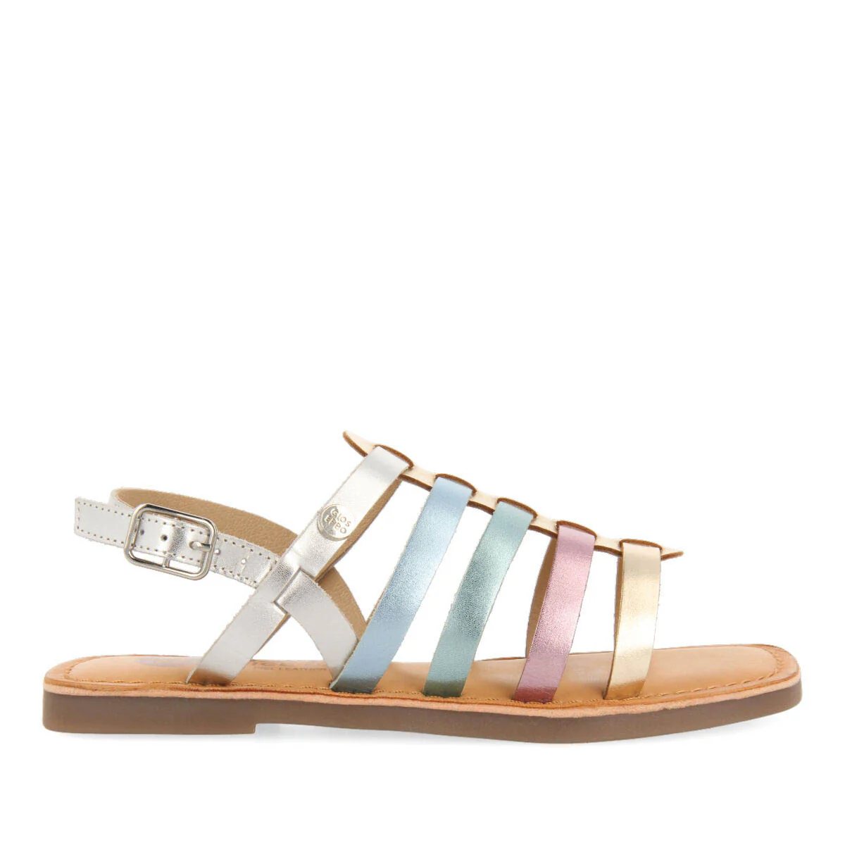 Saire girls multicoloured leather multi strap sandals