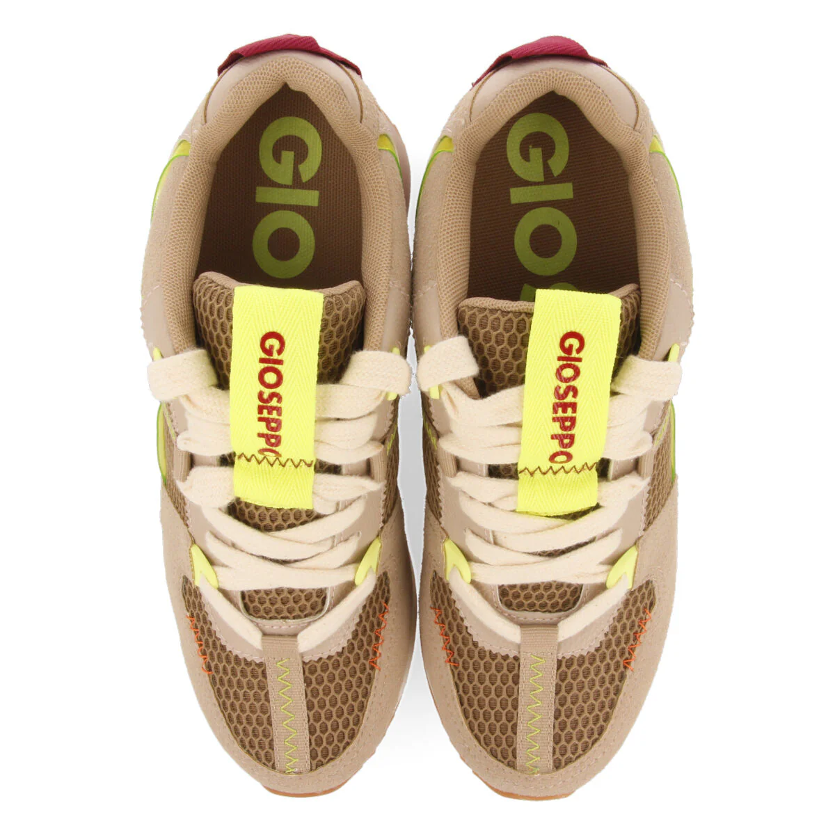 Sanssat women's beige textured sneakers with inner wedges - Image 4