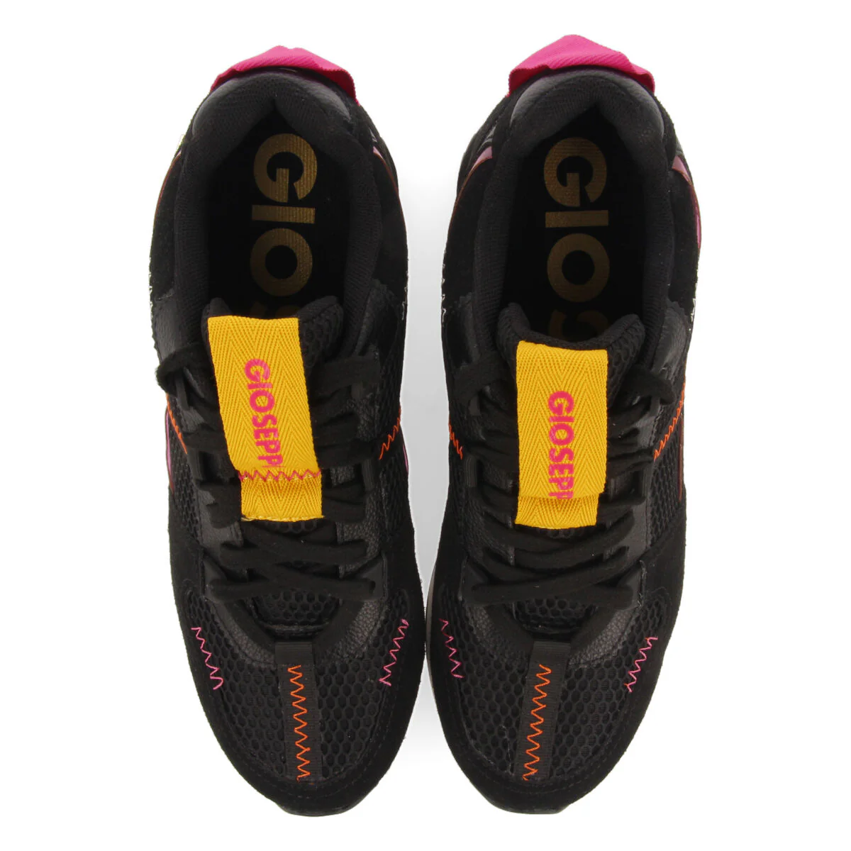 Sanssat women's black textured sneakers with inner wedges - Image 3