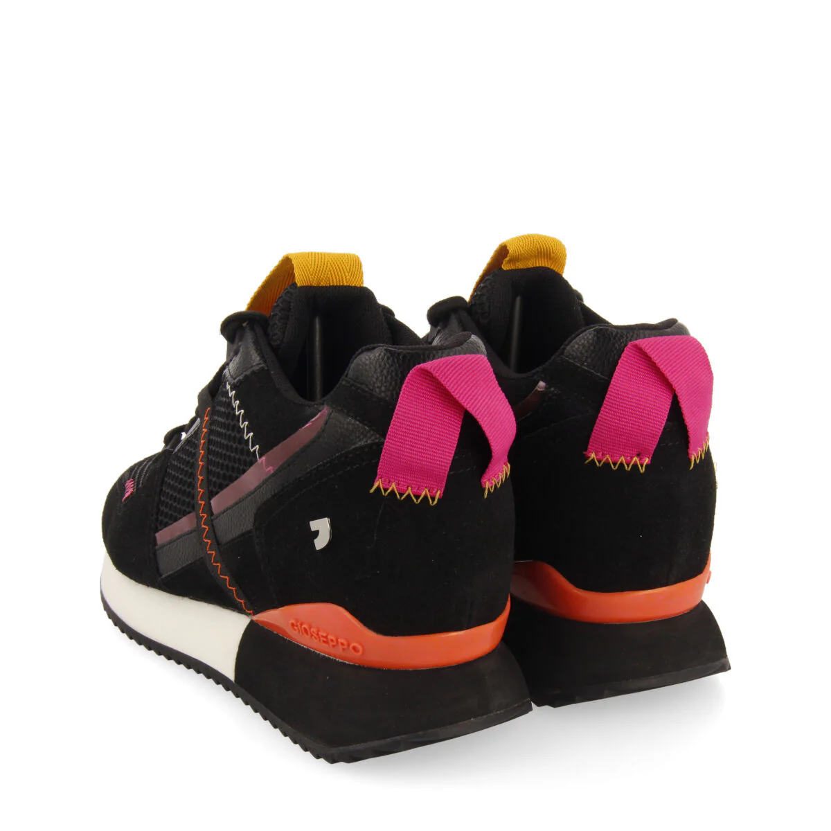 Sanssat women's black textured sneakers with inner wedges - Image 4
