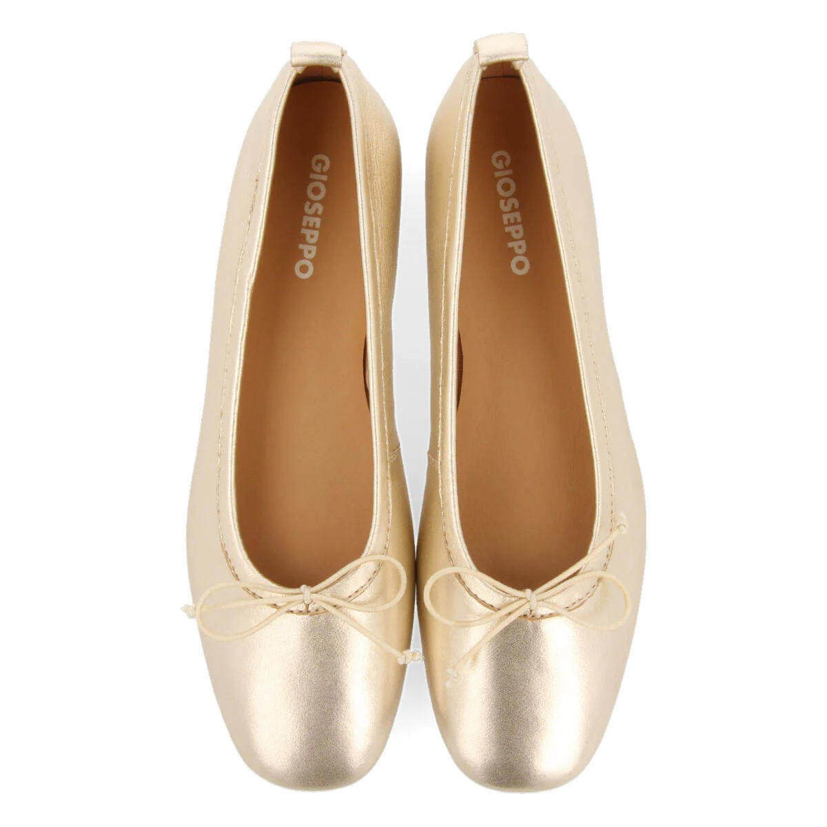 Satteins women's gold leather ballet flats - Image 2