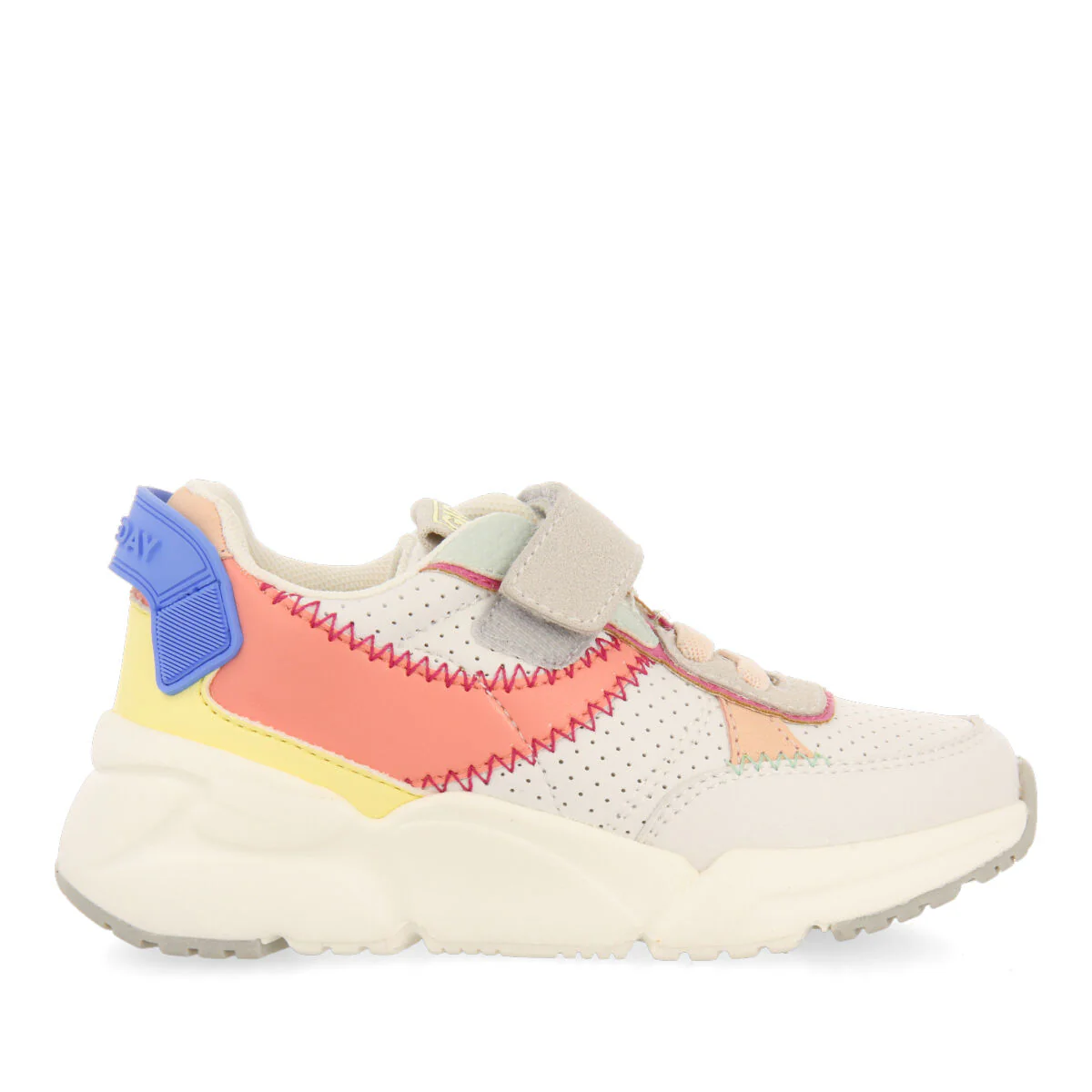 Selviria girls white sneakers with multicoloured details