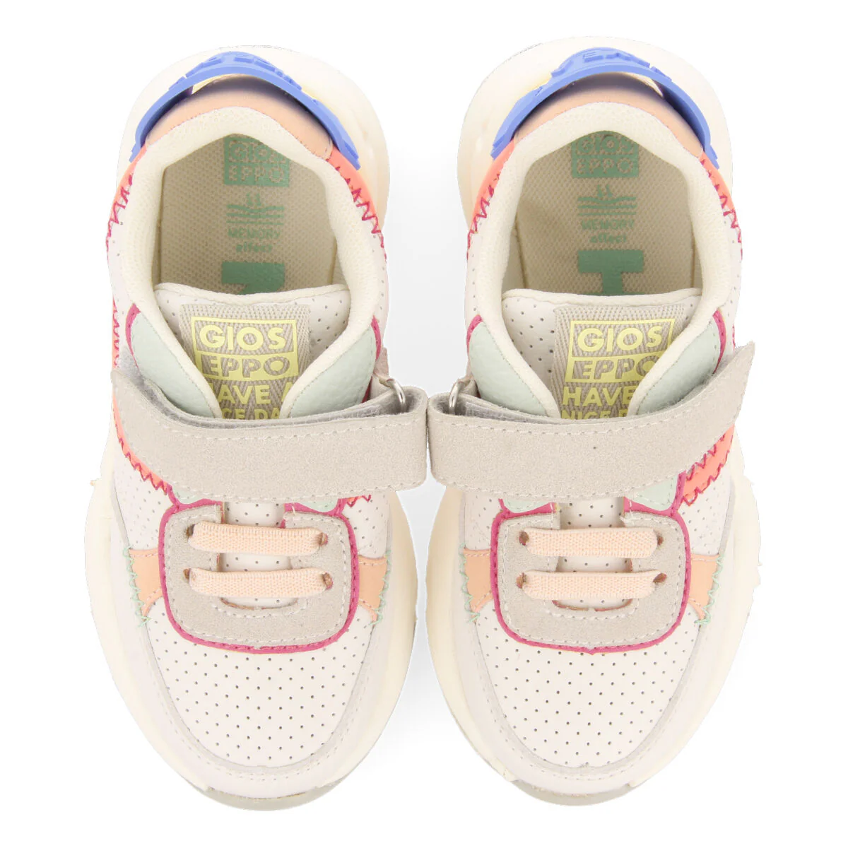 Selviria girls white sneakers with multicoloured details - Image 3