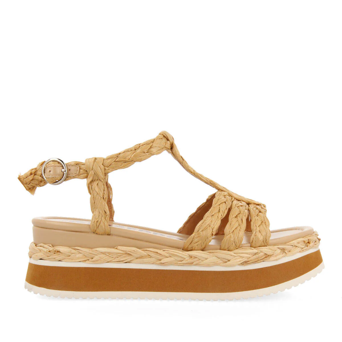 Senlisse women's braided raffia multi-strap sandals with platforms