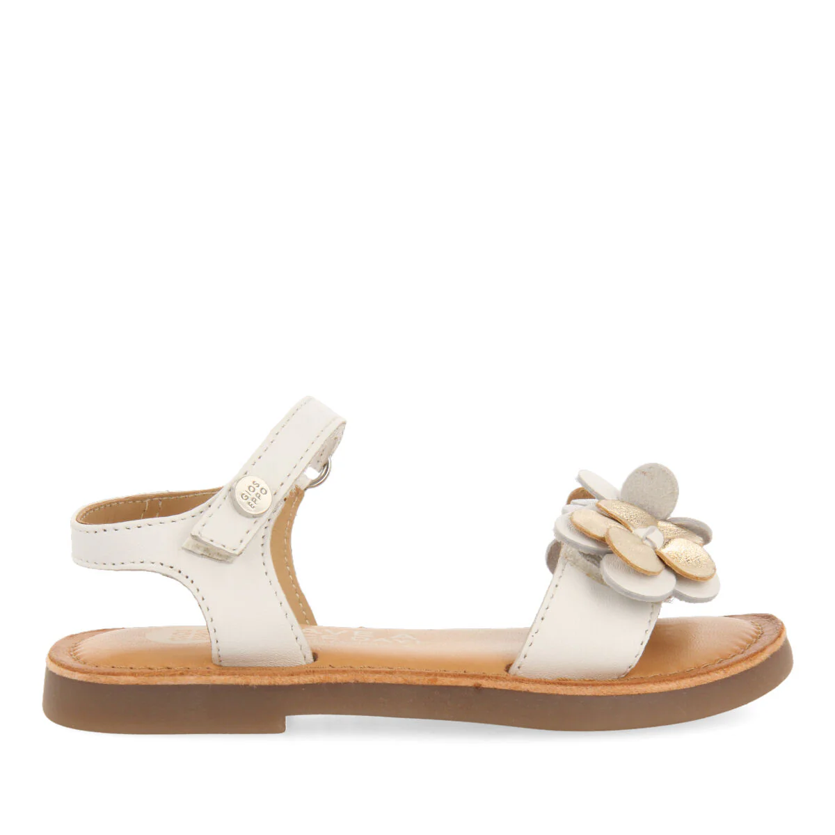 Shales girls white floral leather sandals