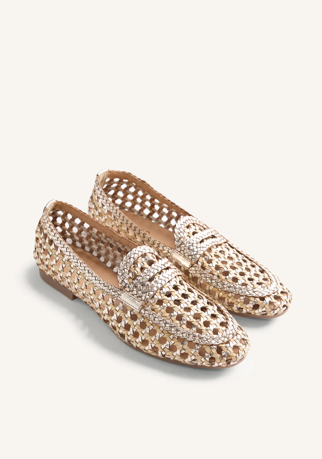 SHINY BRAIDED LEATHER LOAFERS WABASHA - Image 2