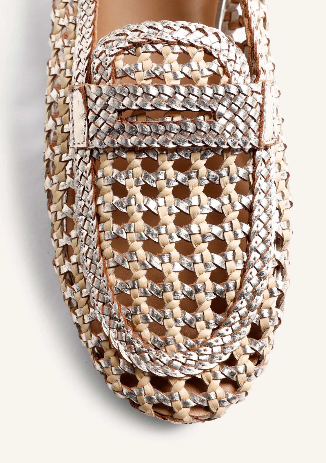 SHINY BRAIDED LEATHER LOAFERS WABASHA - Image 3