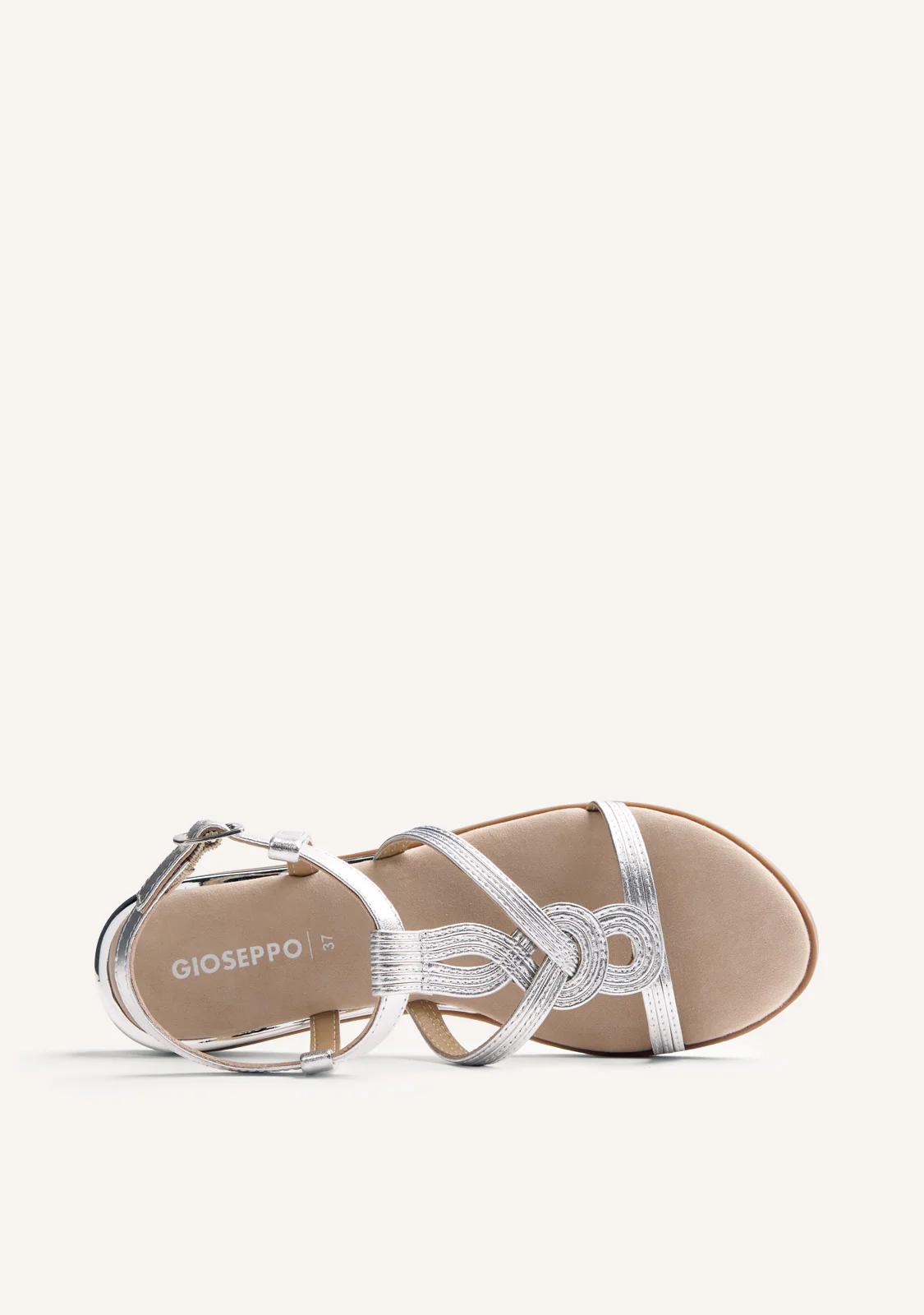 SHINY BRAIDED LEATHER WEDGE SANDALS REDDITCH