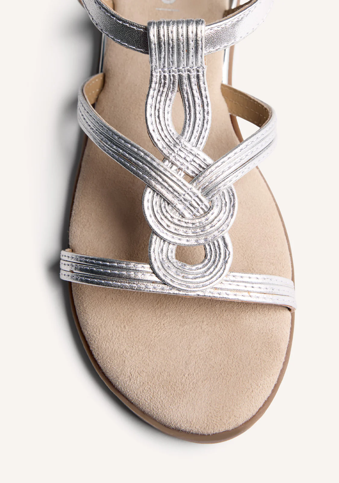 SHINY BRAIDED LEATHER WEDGE SANDALS REDDITCH - Image 3