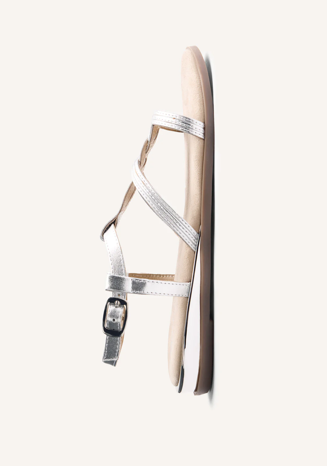 SHINY BRAIDED LEATHER WEDGE SANDALS REDDITCH - Image 4