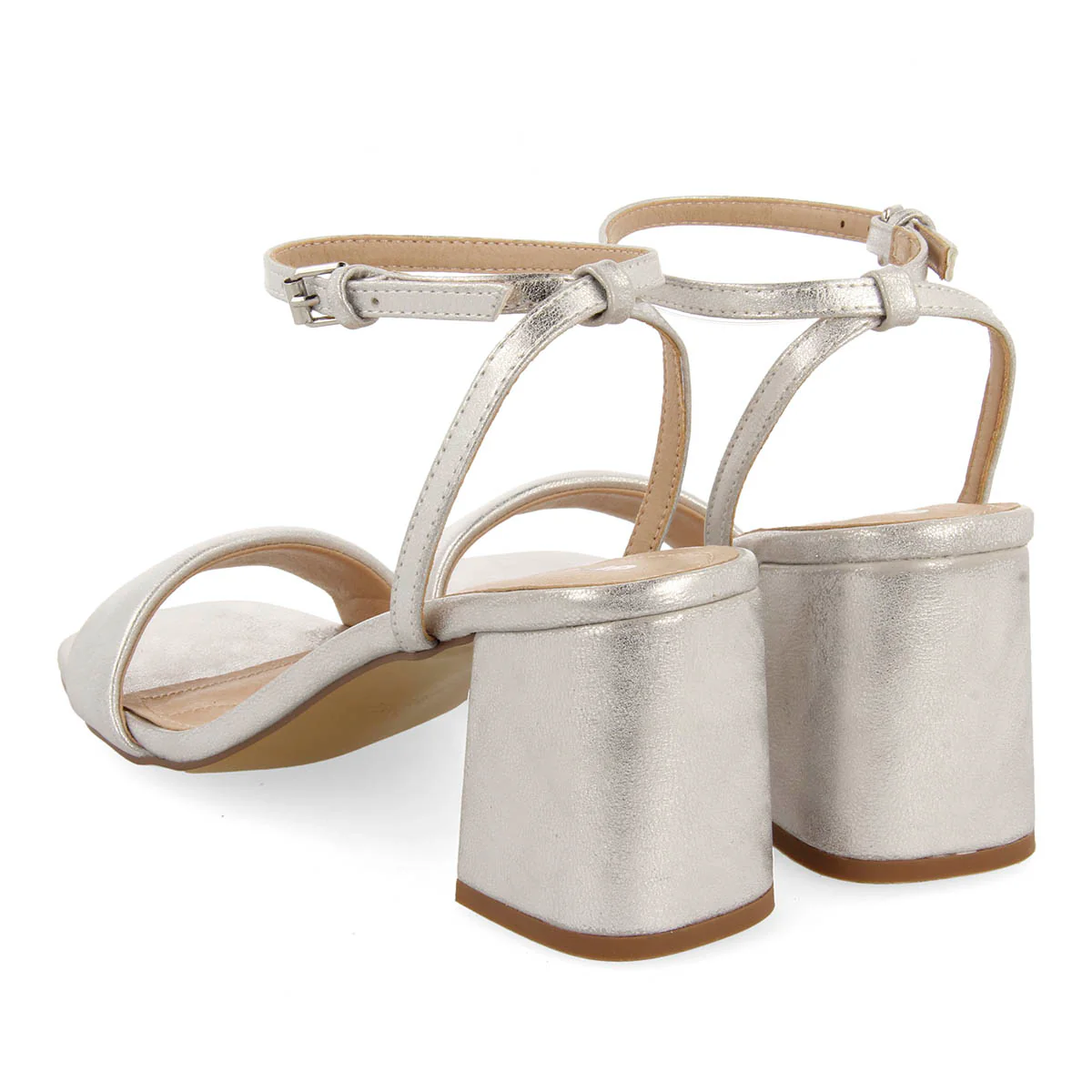 SILVER HEEL SANDALS WITH PADDED STRAP FOR WOMEN KAMEZ - Image 3
