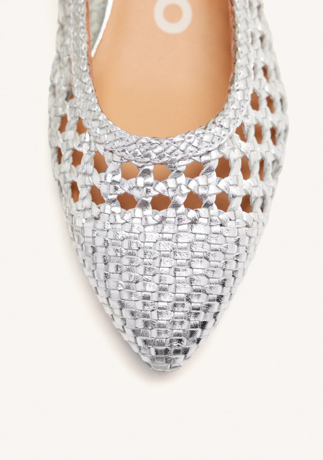 SILVER LEATHER BRAIDED BALLET FLATS PISKOVE - Image 3