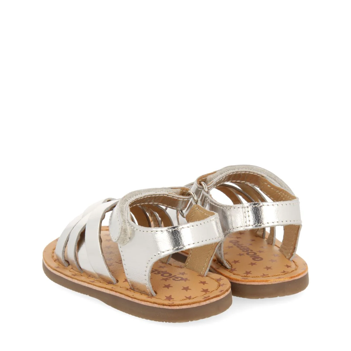 SILVER LEATHER ROMAN STYLE SANDALS FOR BABY FLEURY - Image 3