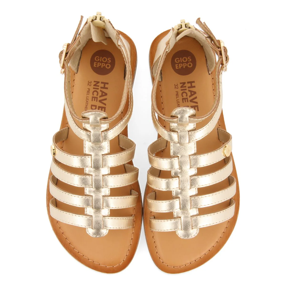 SILVER LEATHER ROMAN STYLE SANDALS FOR GIRL AND BOY BENICIA - Image 4