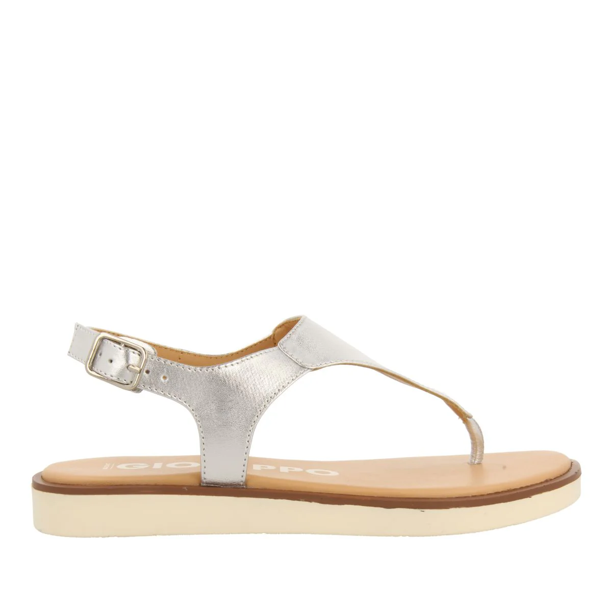 SILVER LEATHER SANDALS FOR WOMEN FIERZE