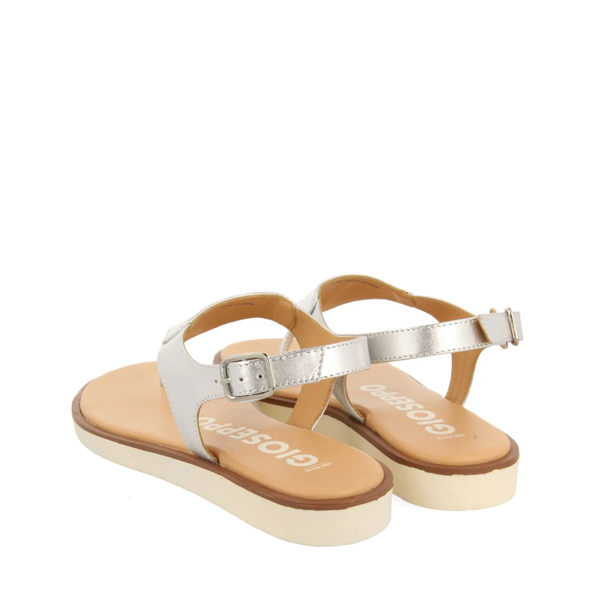 SILVER LEATHER SANDALS FOR WOMEN FIERZE - Image 3