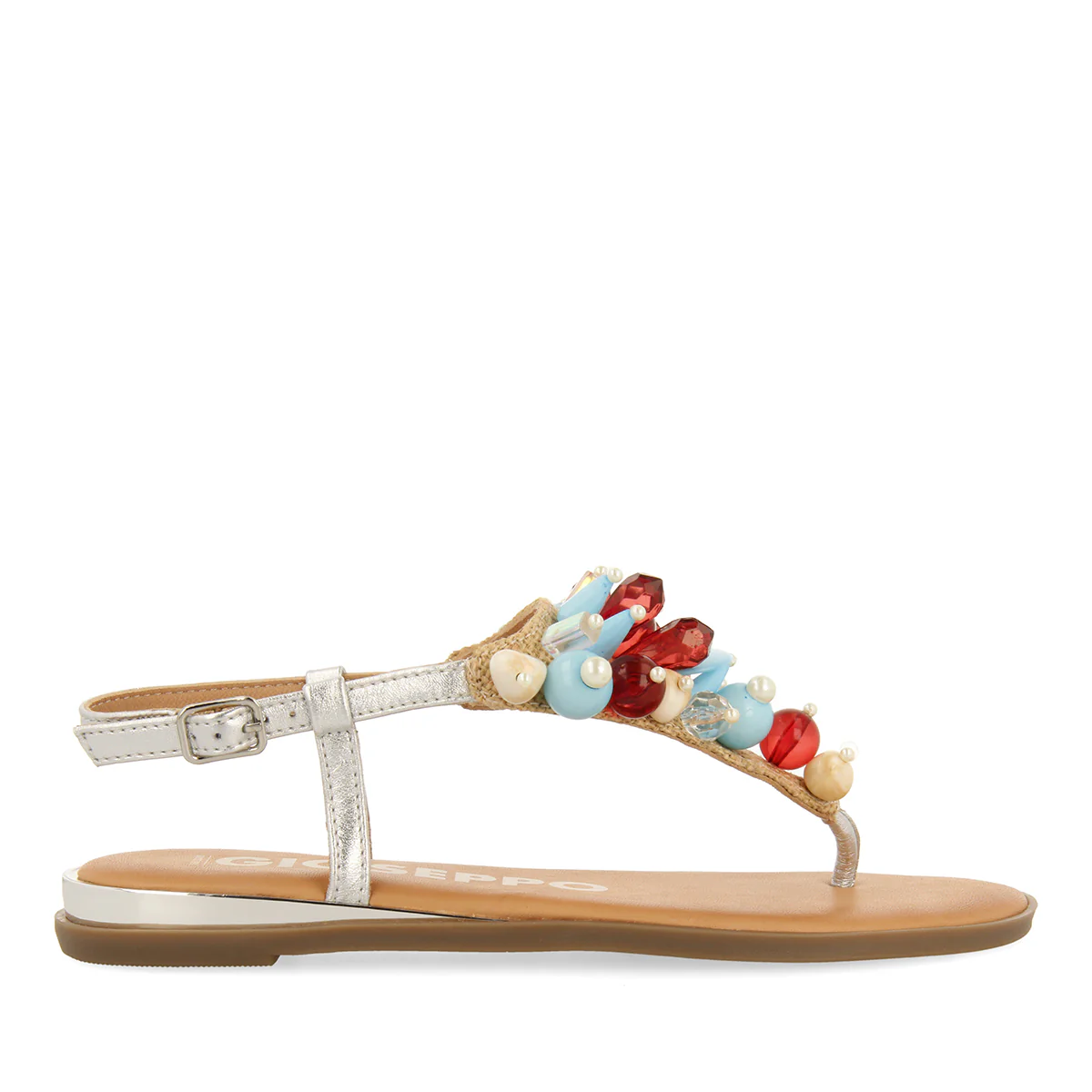 WOMEN'S PLATED LEATHER SANDALS WITH MULTICOLOURED TRIMMINGS IN GREEK STYLE HAYLE