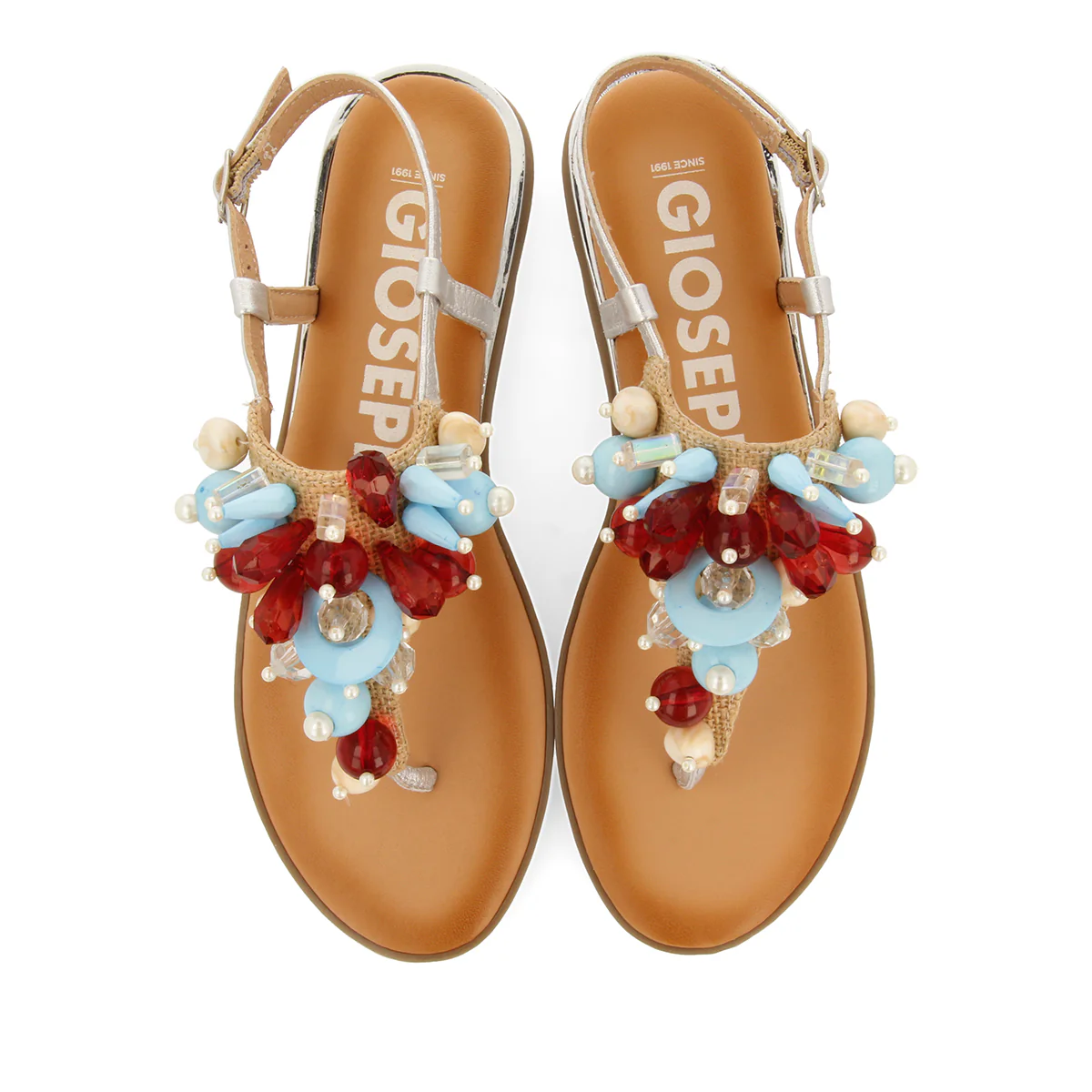WOMEN'S PLATED LEATHER SANDALS WITH MULTICOLOURED TRIMMINGS IN GREEK STYLE HAYLE - Image 4