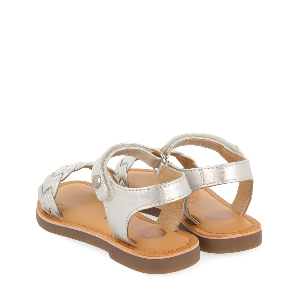 SILVER LEATHER SANDALS WITH BRAIDING AND ADJUSTABLE CLOSURE FOR GIRL AND BOY MANASTIR - Image 3