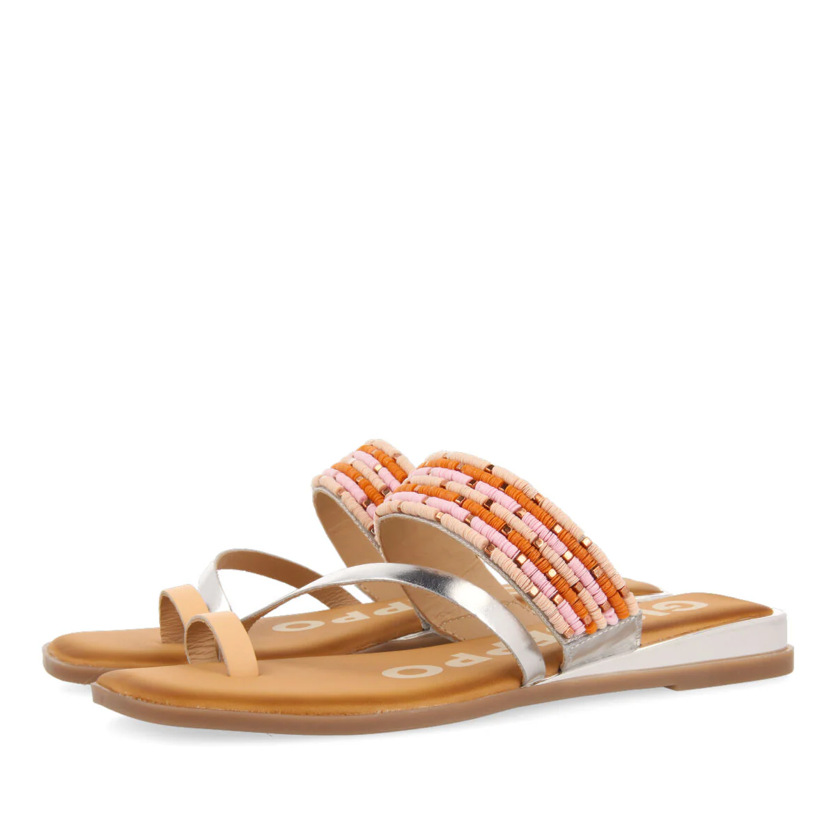 SILVER MINI WEDGE SANDALS DETAILED WITH BEADS FOR WOMAN COTTLE - Image 2