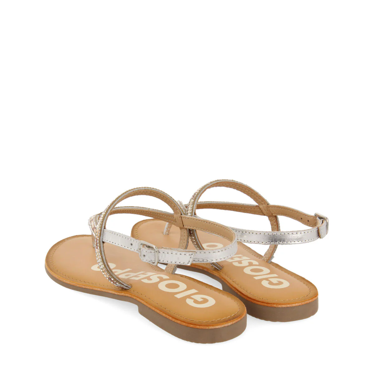 SILVER SANDALS WITH STRAPS AND BEADS FOR WOMAN SULLANA - Image 3