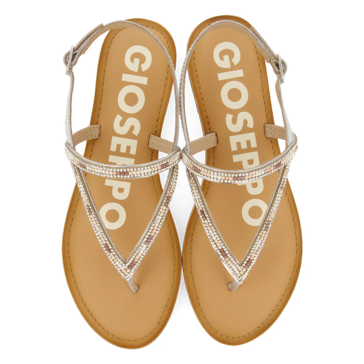 SILVER SANDALS WITH STRAPS AND BEADS FOR WOMAN SULLANA - Image 4