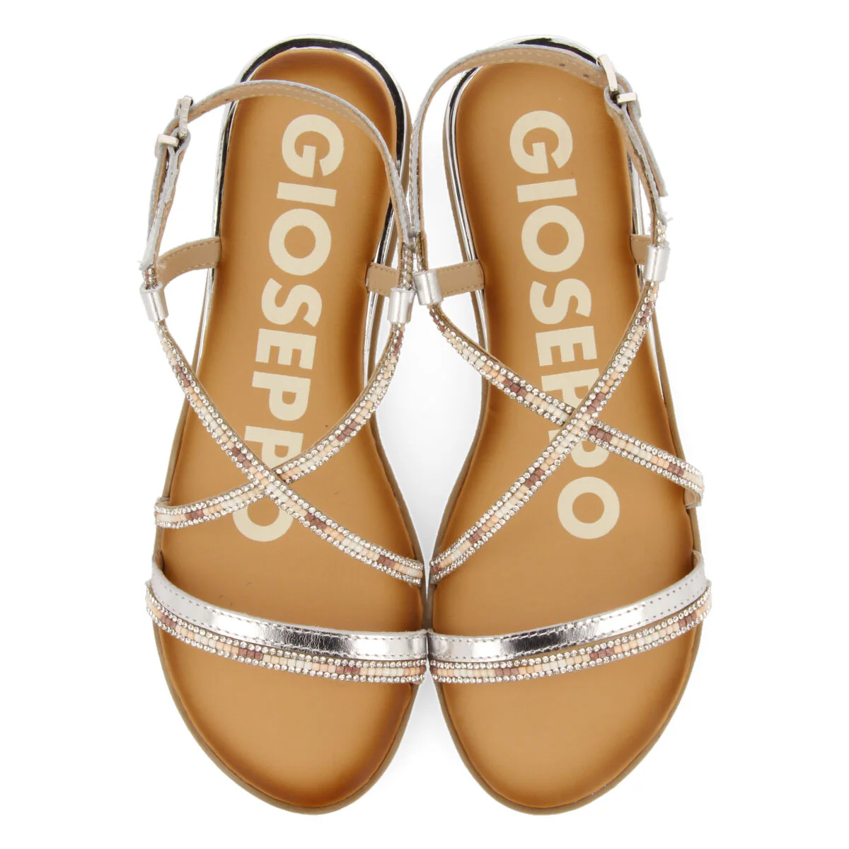 SILVER SANDALS WITH STRAPS AND MULTICOLORED BEADS FOR WOMAN BARACOA - Image 3