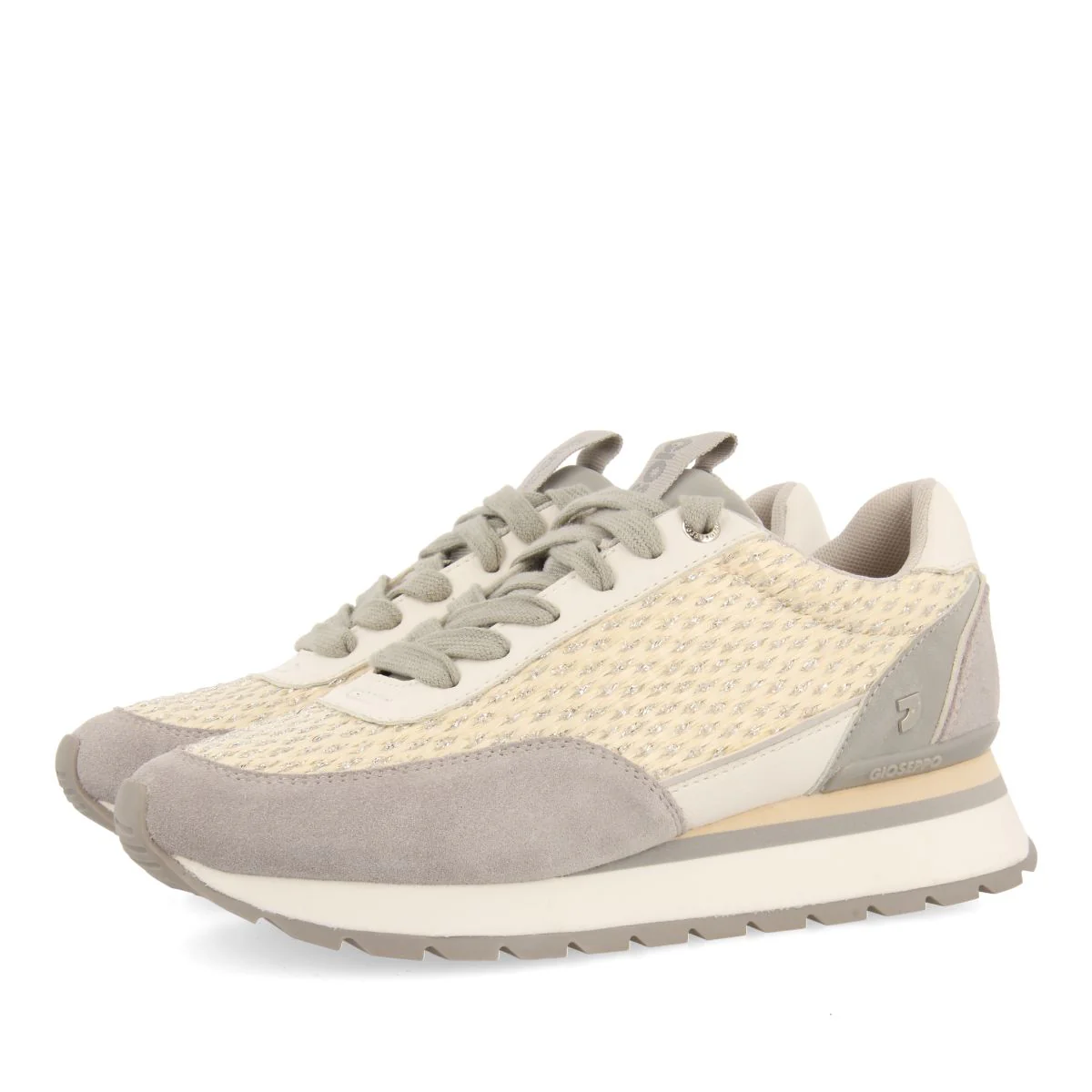 SILVER SNEAKERS WITH BRAIDED DETAILS FOR WOMEN GAGGI - Image 3