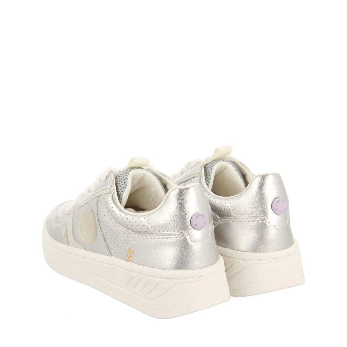 SILVER SNEAKERS WITH RETRO STYLE PERFORATIONS FOR GIRL AND BOY CARRICK - Image 3