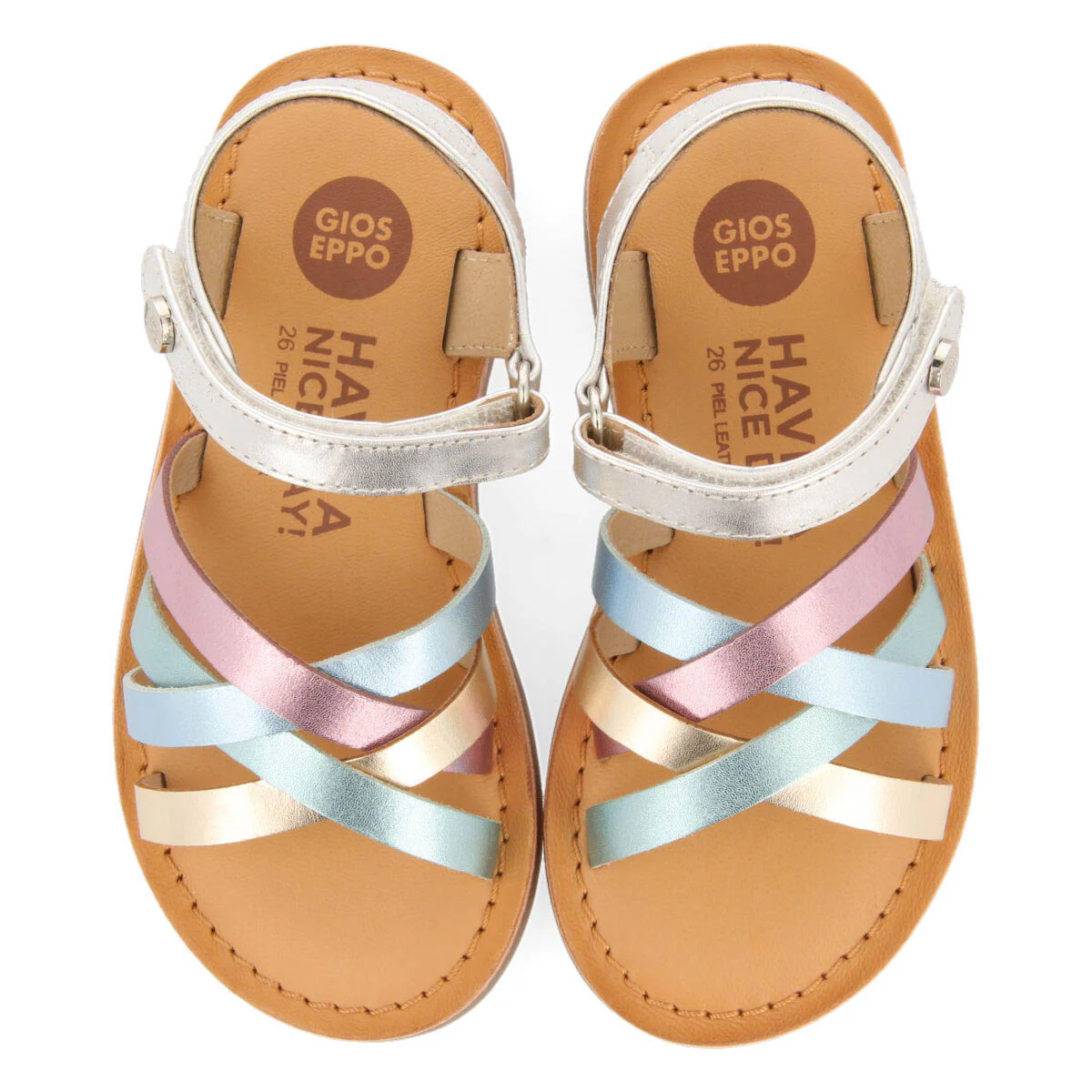 Simao girls multicoloured leather sandals - Image 3