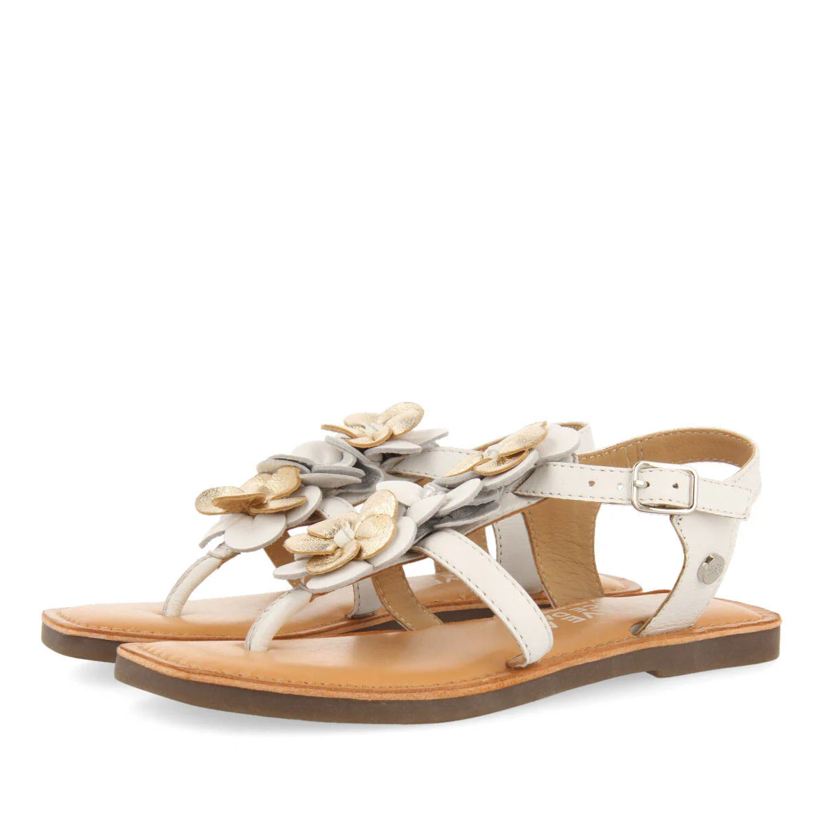 Sirnak girls white floral leather sandals - Image 2