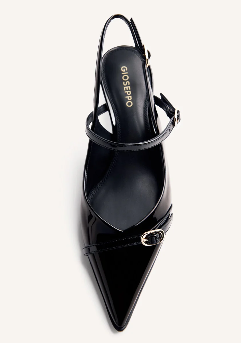 SLINGBACK PATENT EFFECT KITTEN HEELED SHOES SABIN - Image 5