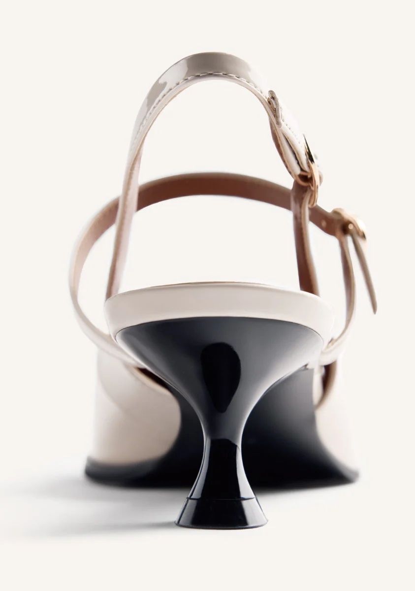 SLINGBACK PATENT EFFECT KITTEN HEELED SHOES SABIN - Image 5