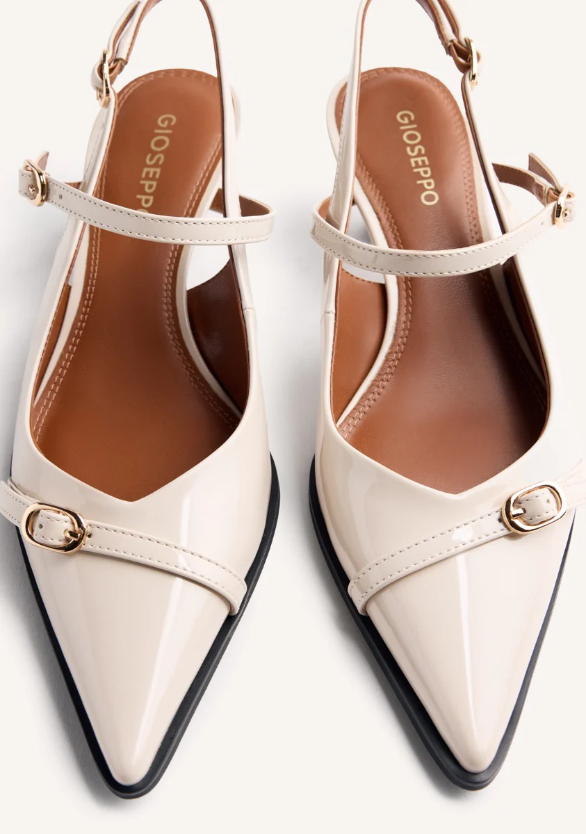SLINGBACK PATENT EFFECT KITTEN HEELED SHOES SABIN - Image 6