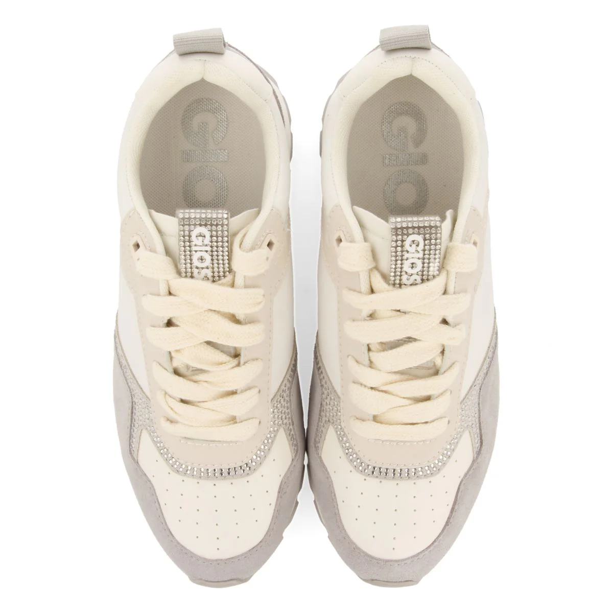SNEAKERS OFF-WHITE WITH STRASS DETAIL FOR WOMEN ISPICA - Image 5