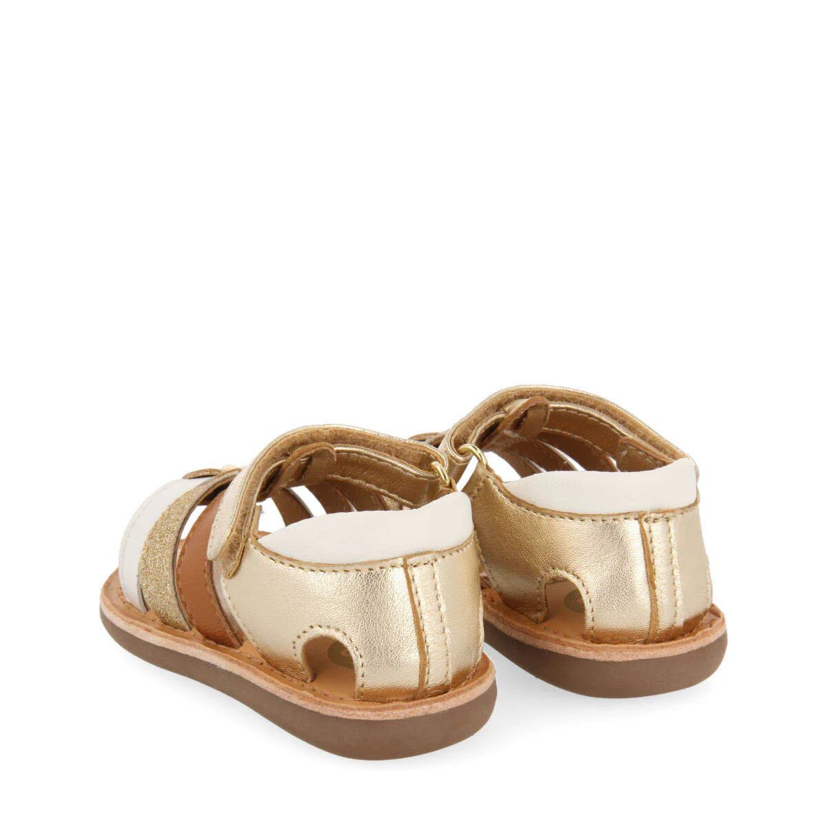 Soacha girls gold leather roman sandals - Image 4