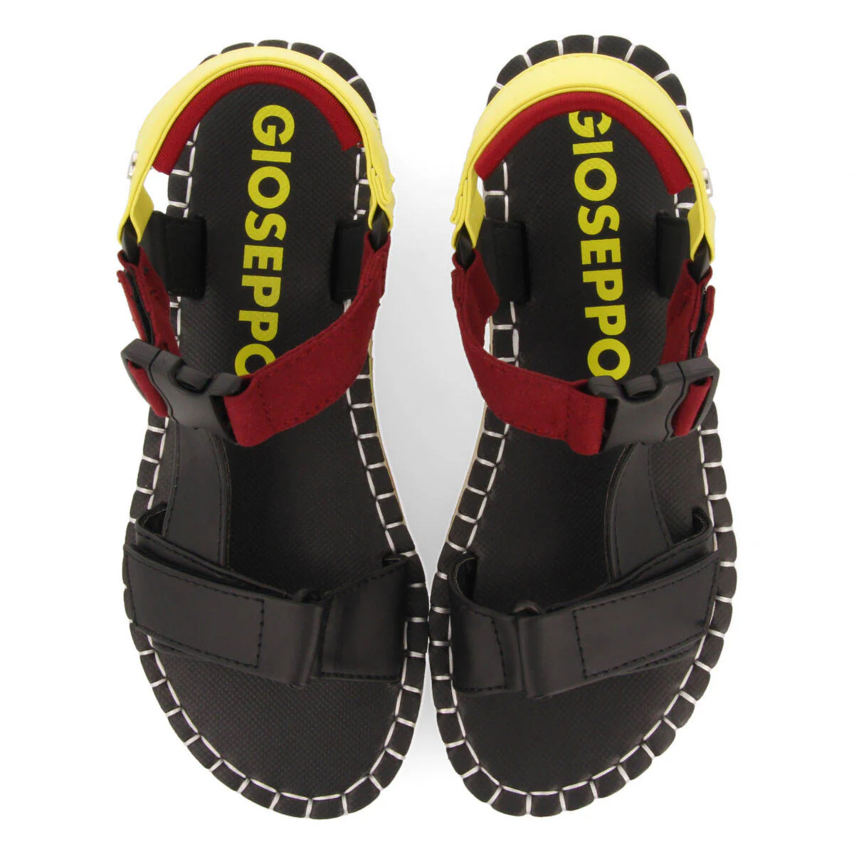 Sopretan women's black sandals with multicoloured soles and crossover straps - Image 4