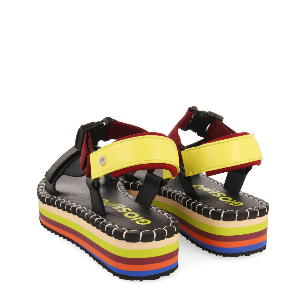 Sopretan women's black sandals with multicoloured soles and crossover straps - Image 5