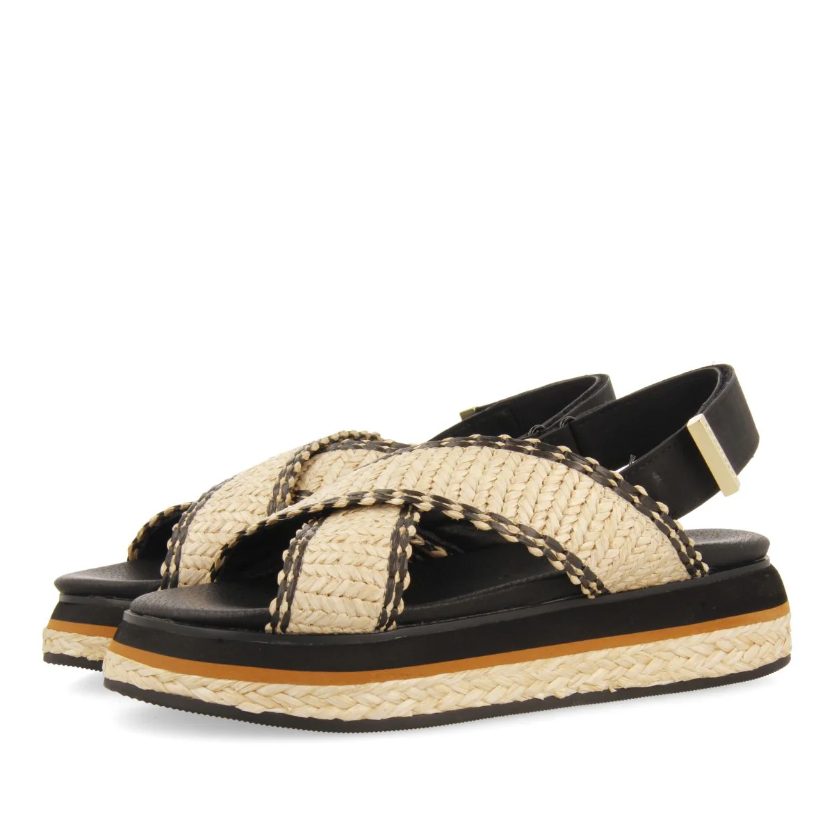 SPORTS SANDALS WITH RAFIA STRAPS AND PLATFORM FOR WOMEN ODRIE - Image 3
