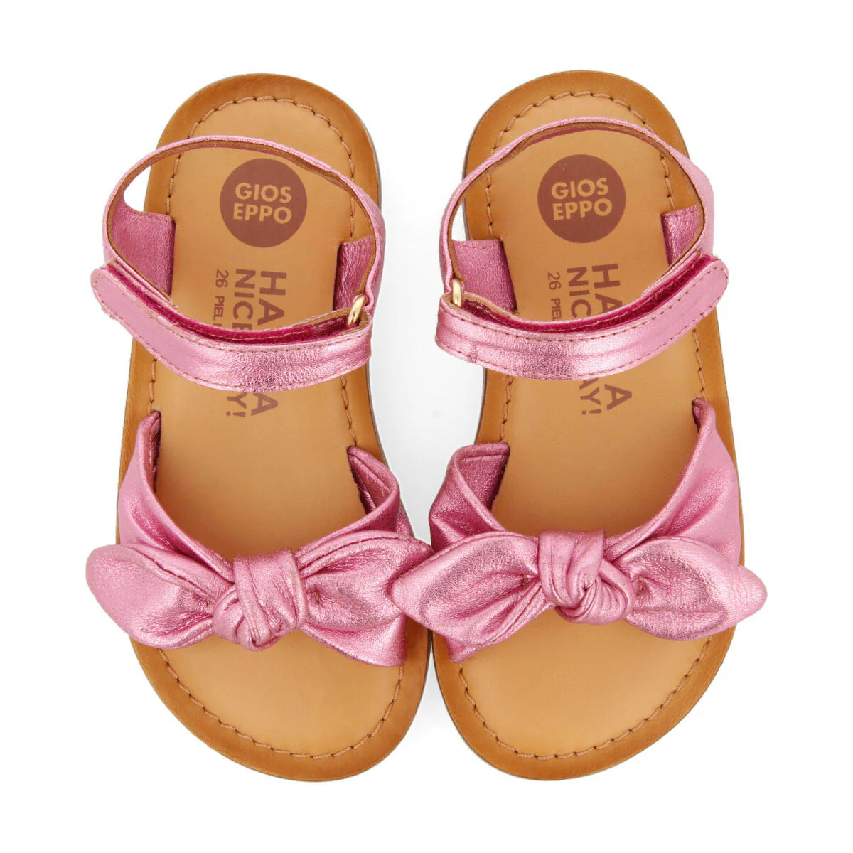 Stigny girls metallic fuchsia leather sandals - Image 3