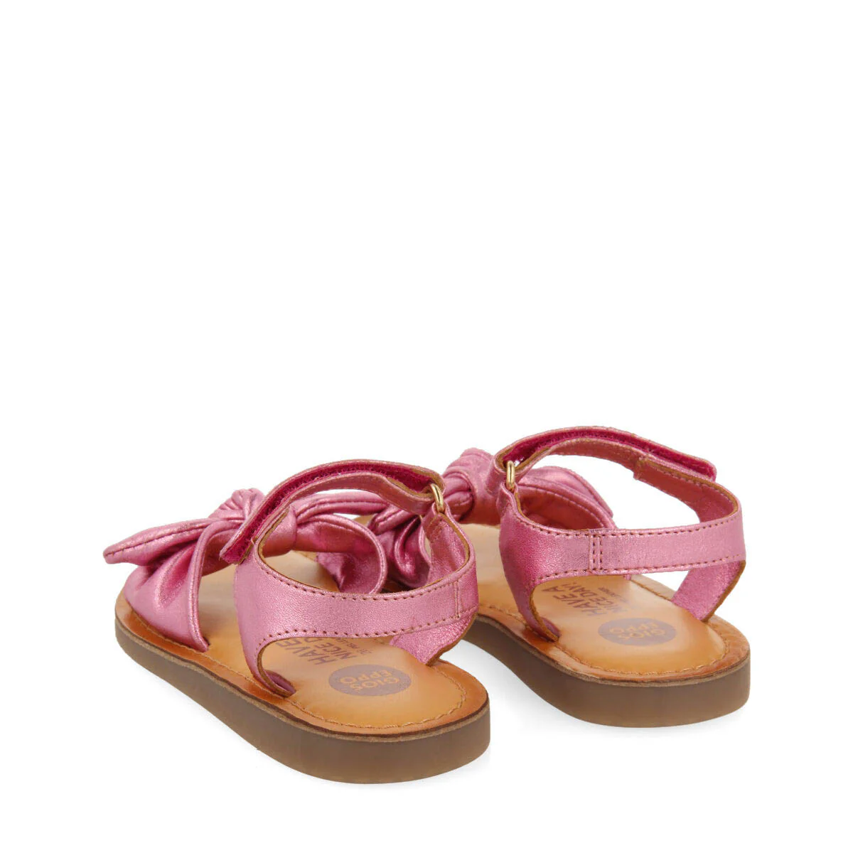 Stigny girls metallic fuchsia leather sandals - Image 4
